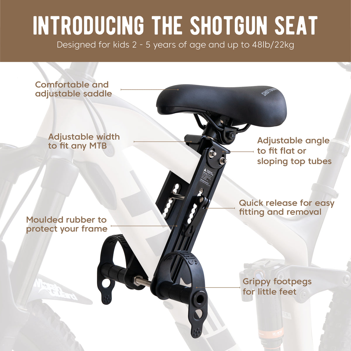 Kid bike top seat front mount