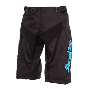 ShredXS Youth Downhill Mountain Bike Short in Black, front view