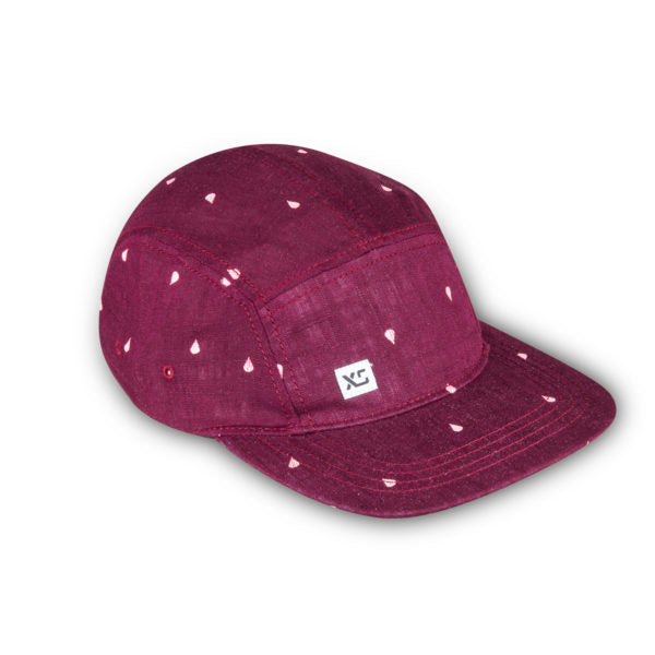 Maroon drop 5 panel adult cap