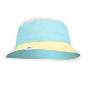 XS-Unified pastel color block kids reversible bucket hat
