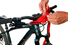 TowWhee Bike bungee tow strap red how to attach to headset