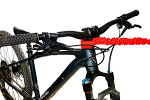 TowWhee Bike bungee tow strap red attached to headset