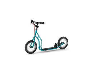 Teal Blue Yedoo kids scooter, kick bike with air tires  