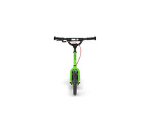 green kids scooter with emojis, kick bike