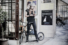 Woman with S1616 Yedoo scooter, kickbike