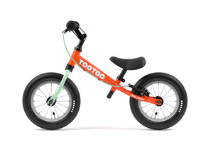 Yedoo TooToo best balance bike, Strider, run bike in orange mint with breaks and air tires