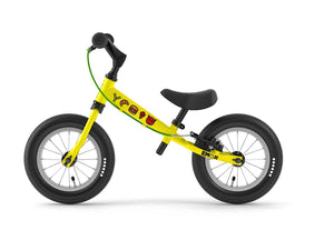 yellow emoji, kids bike, balance bike