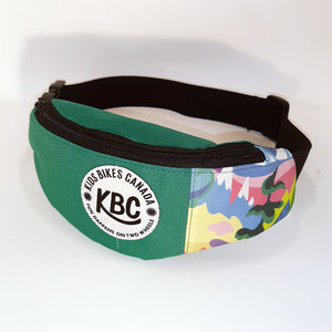 Kids Hip Bag, Fanny Pack, Canada made with waterproof turquoise and Storyland fabric