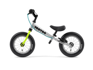 Aluminum Yedoo YooToo best balance bike Strider run bike in lime green with breaks and air tires