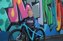 Little Rider Co Kids Bike Jersey Rad Blue Girl with Bike
